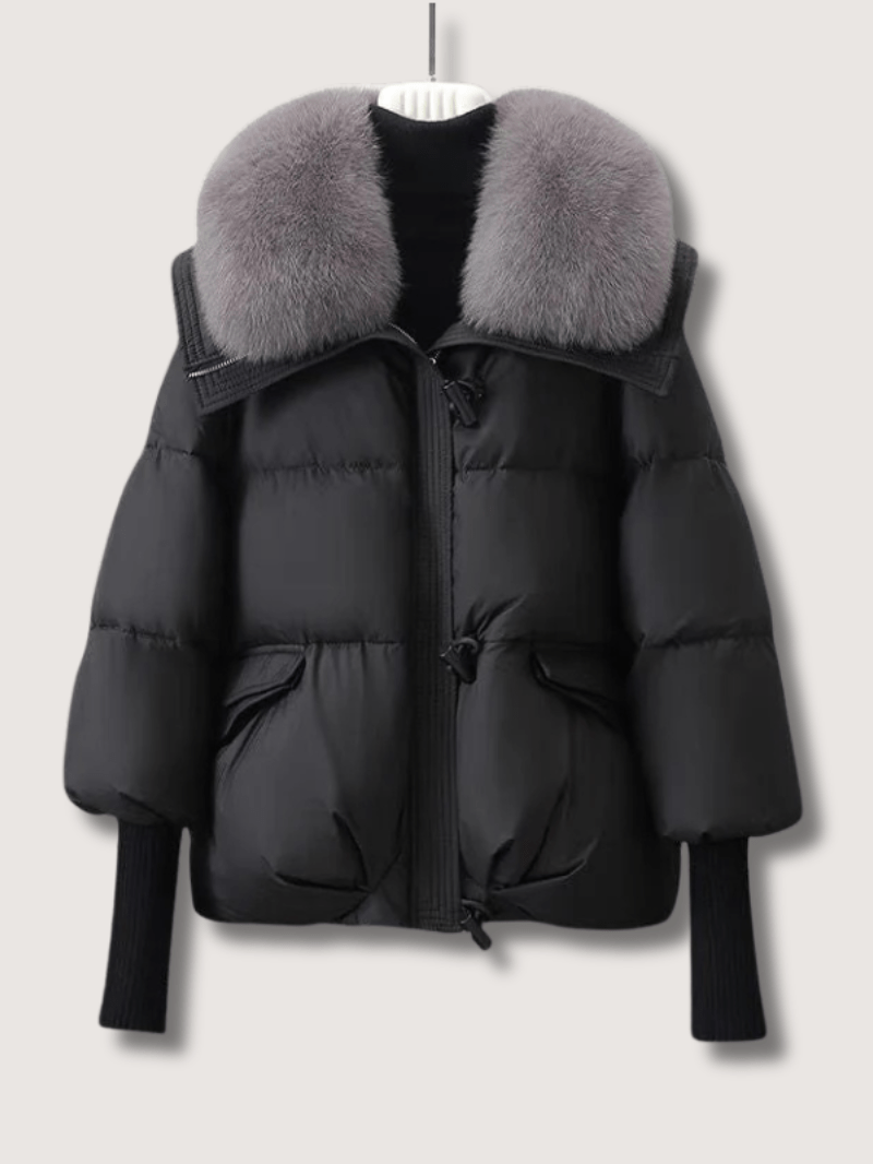 Women’s Fur Collar Cropped Puffer Jacket