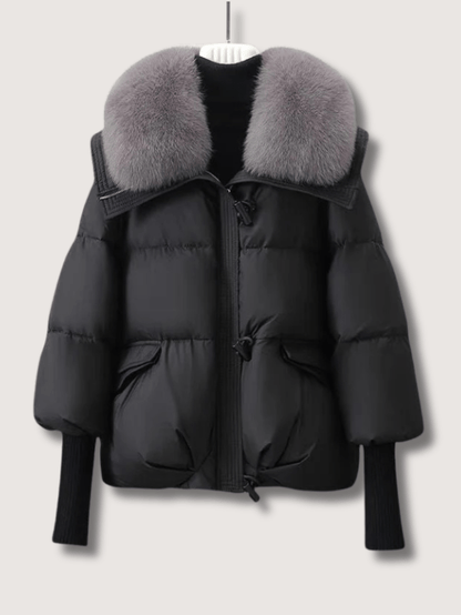 Women’s Fur Collar Cropped Puffer Jacket