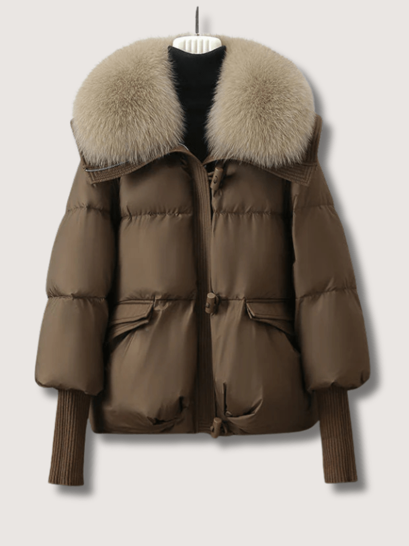 Women’s Fur Collar Cropped Puffer Jacket
