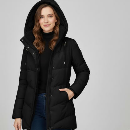 Ocean | Women's Puffer Parka Coat - Winter Jacket Hooded