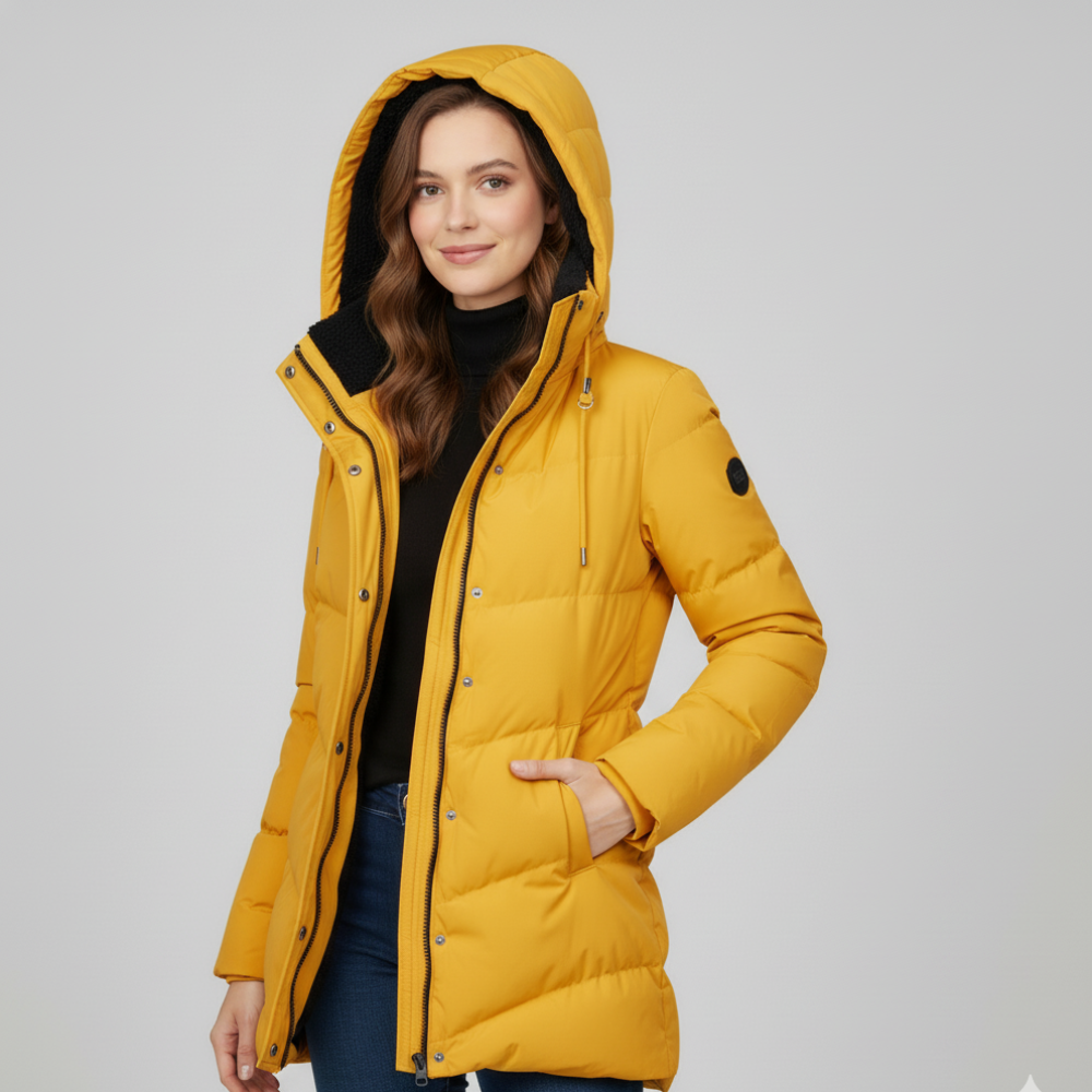 Ocean | Women's Puffer Parka Coat - Winter Jacket Hooded