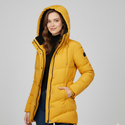 Ocean | Women's Puffer Parka Coat - Winter Jacket Hooded