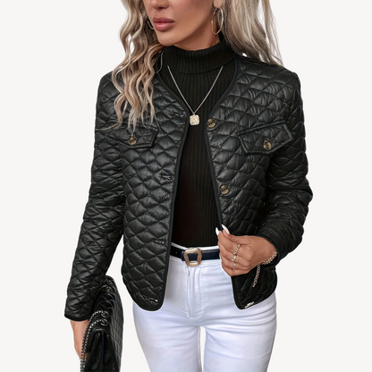 Women’s Elegant Quilted Button-Front Coat