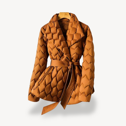 Women’s Elegant Belted Down Jacket