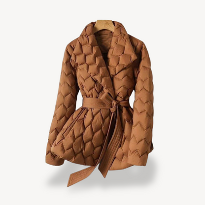 Women’s Elegant Belted Down Parka