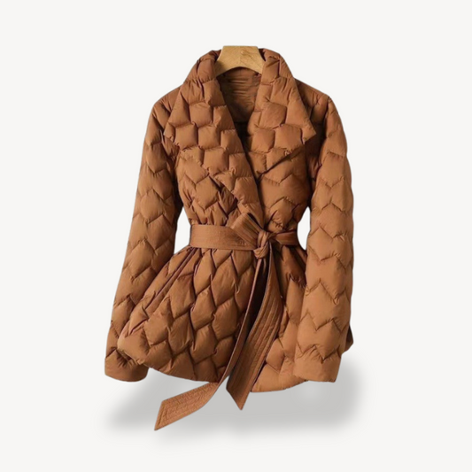Women’s Elegant Belted Down Parka