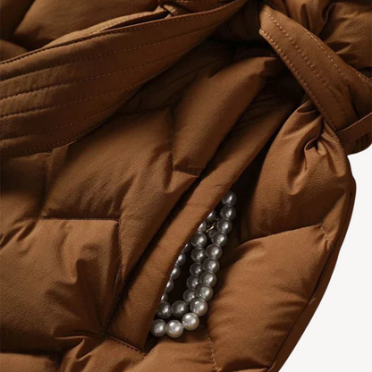 Women’s Elegant Belted Down Parka