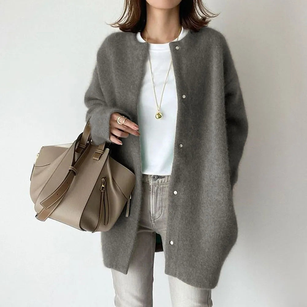 Ladies Classic Open Front Sweater - BritishElegance