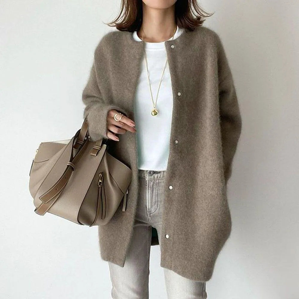 Ladies Classic Open Front Sweater