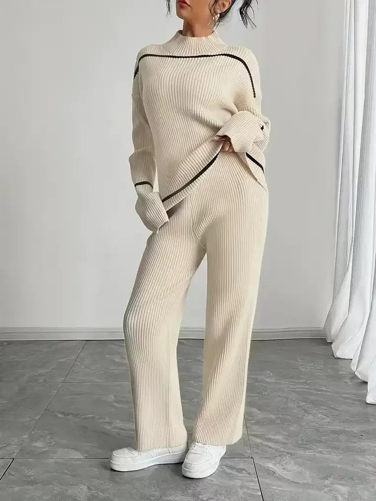Cozy Knit 2-Piece Loungewear Set - BritishElegance