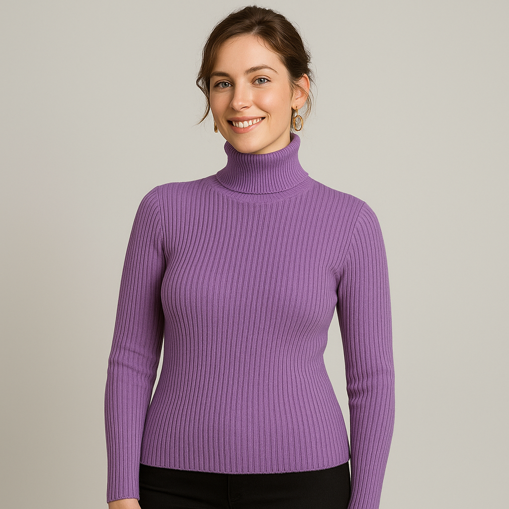 Women’s Ribbed Turtleneck Classic Sweater