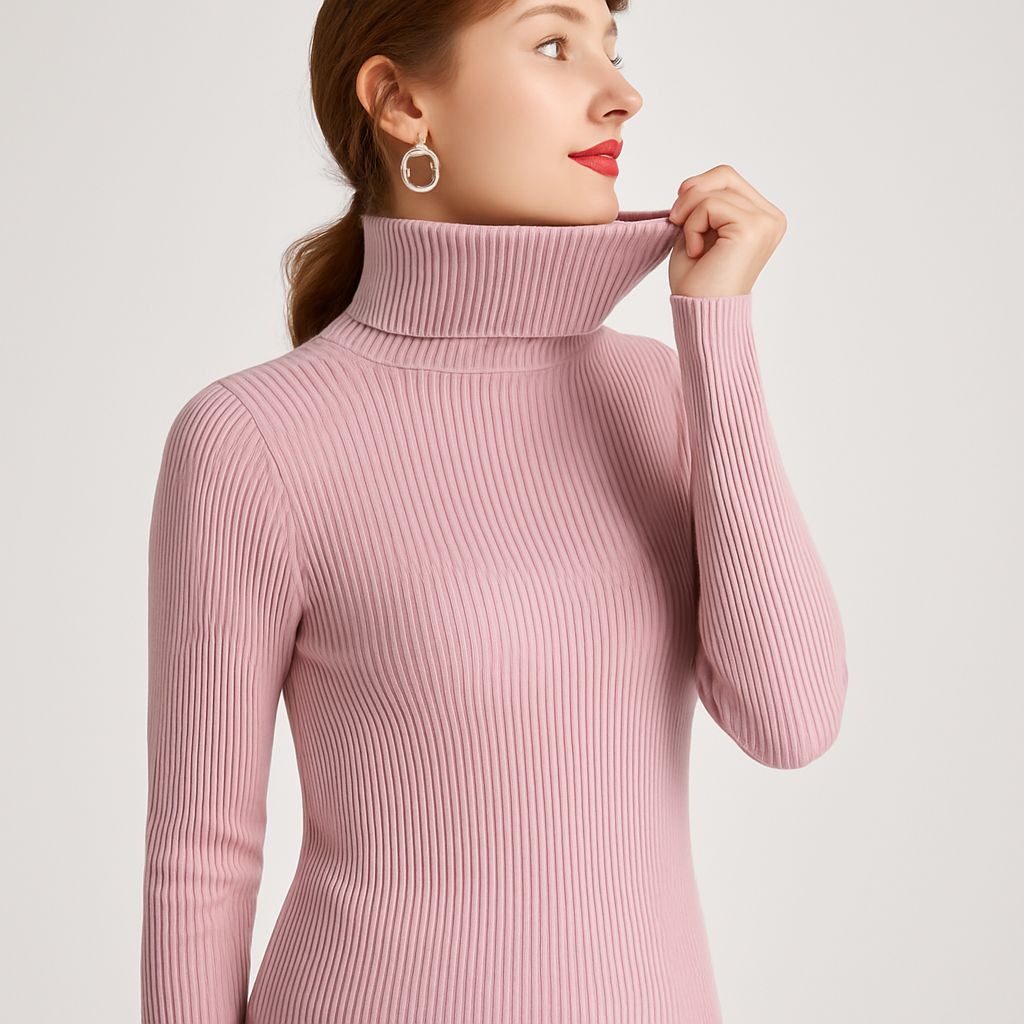 Women’s Ribbed Turtleneck Classic Sweater