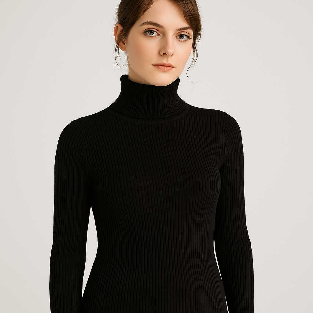 Women’s Ribbed Turtleneck Classic Sweater