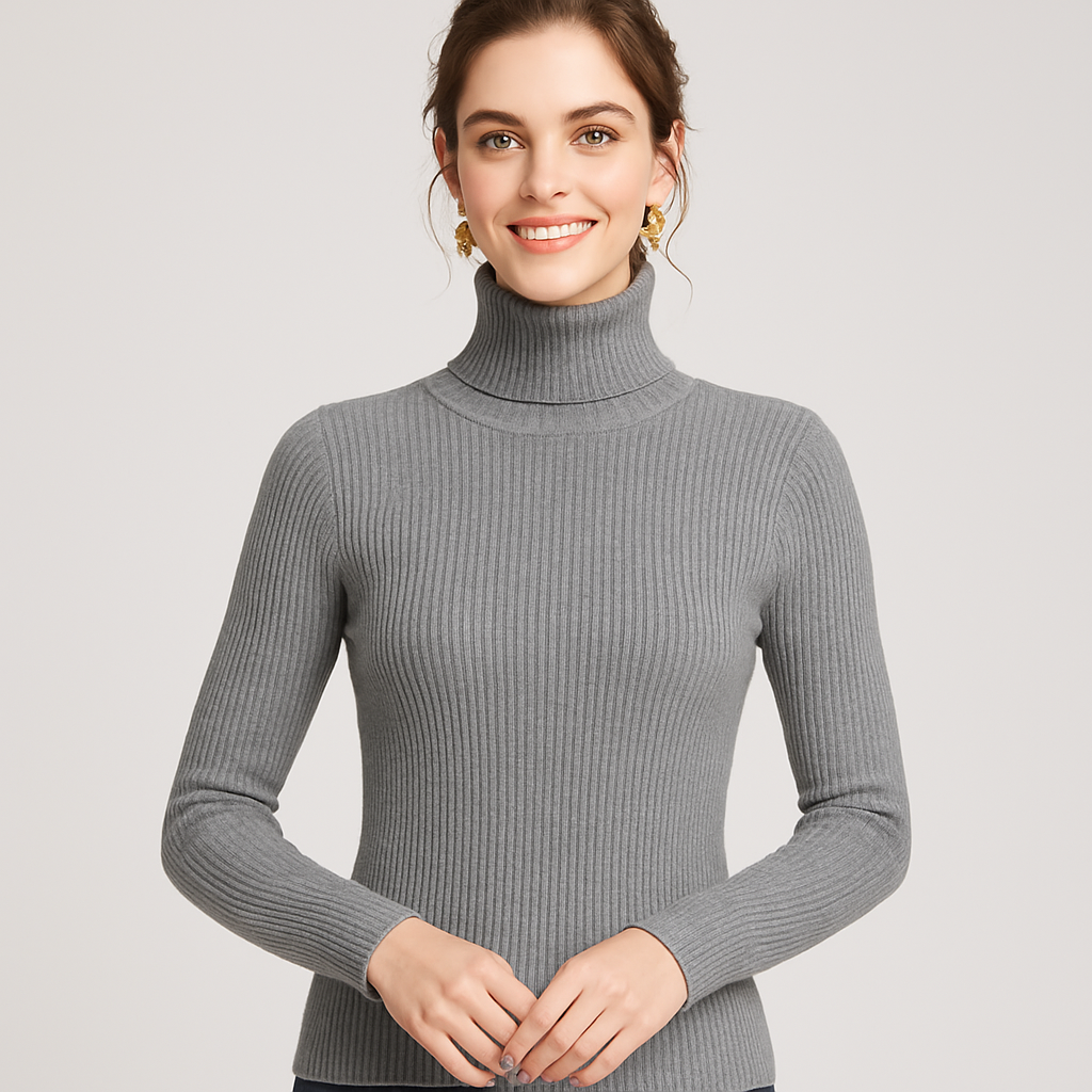 Women’s Ribbed Turtleneck Classic Sweater