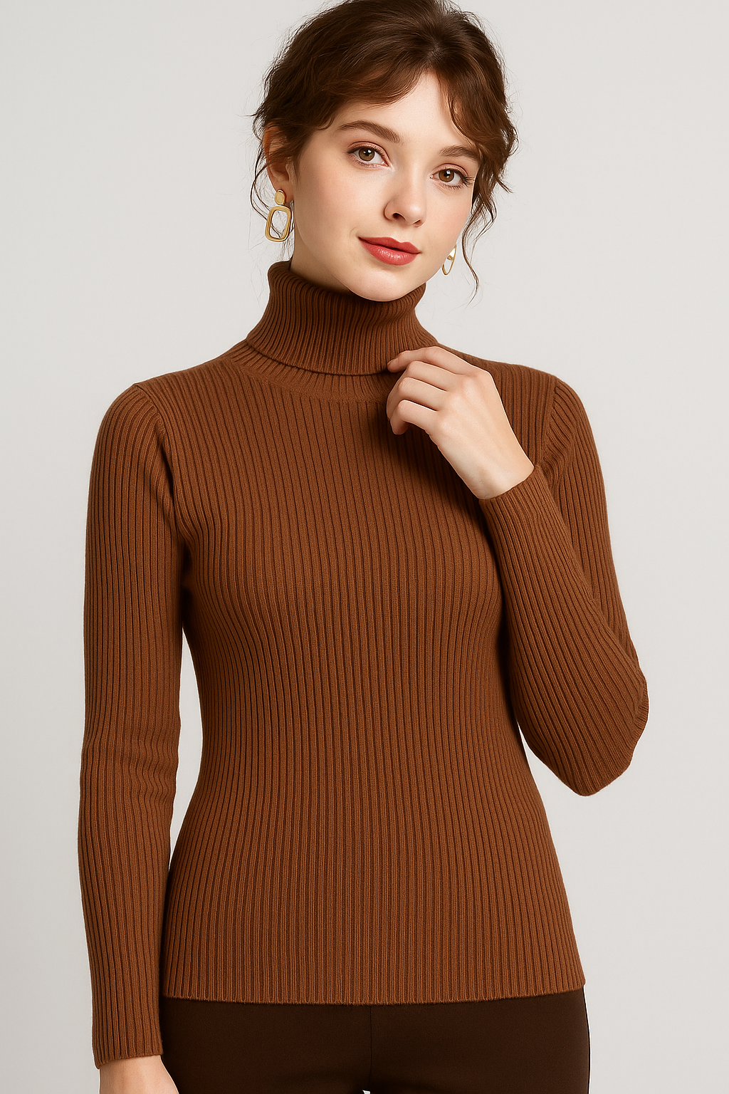 Women’s Ribbed Turtleneck Classic Sweater