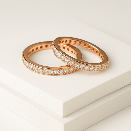 Classic Ladies Gold Round Ring - BritishElegance
