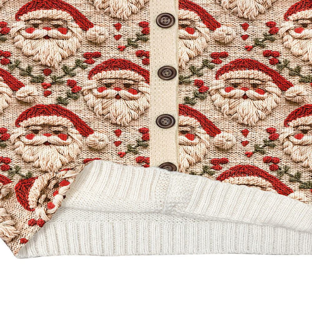 Women's Santa Knitted Christmas Cardigan - Ugly Christmas Sweater