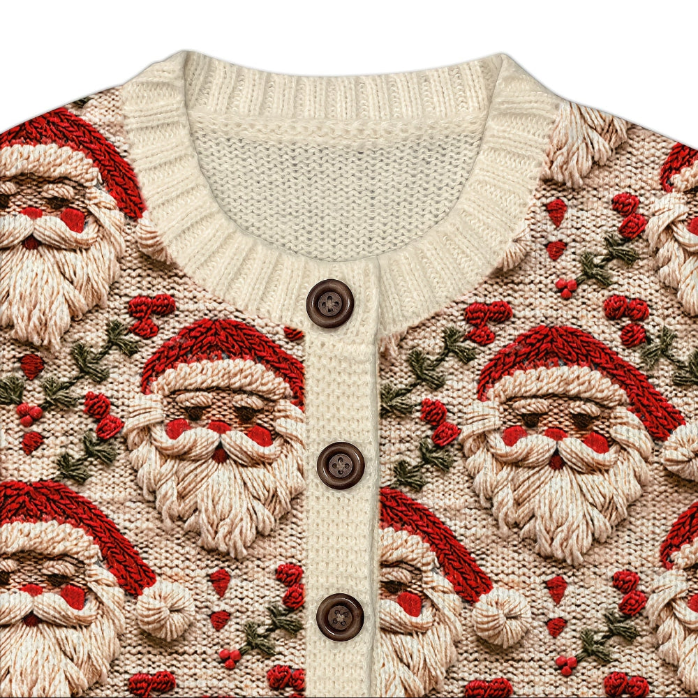 Women's Santa Knitted Christmas Cardigan - Ugly Christmas Sweater