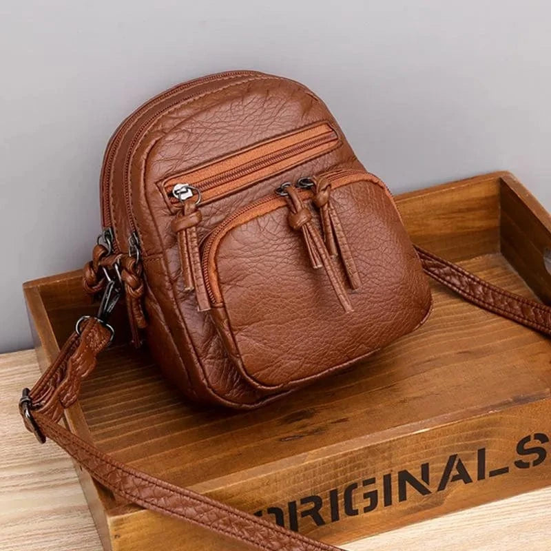 Ladies Leather Shoulder Bag with Adjustable Strap - BritishElegance