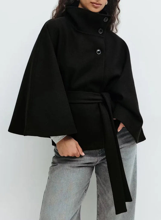 Women’s Elegant Tie-Belt Cape