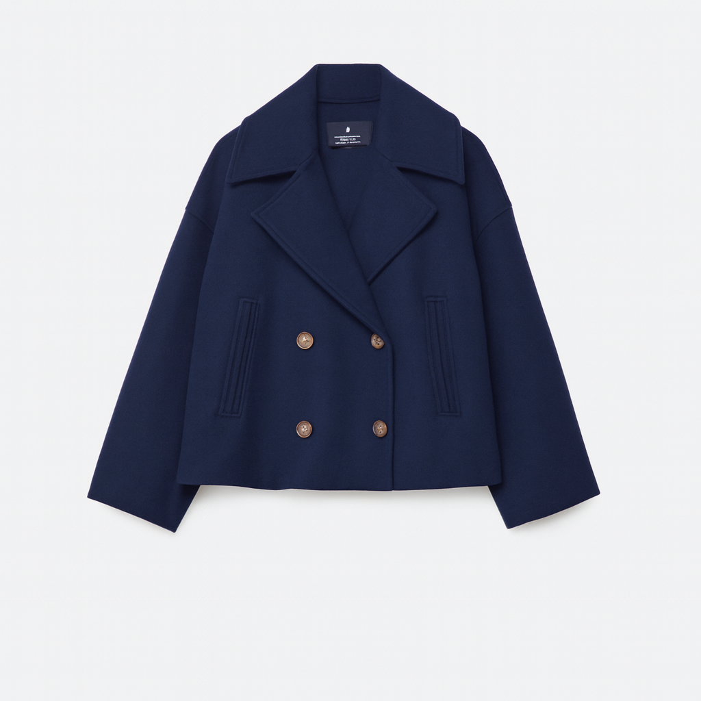 Women’s Double-Breasted Cropped Peacoat