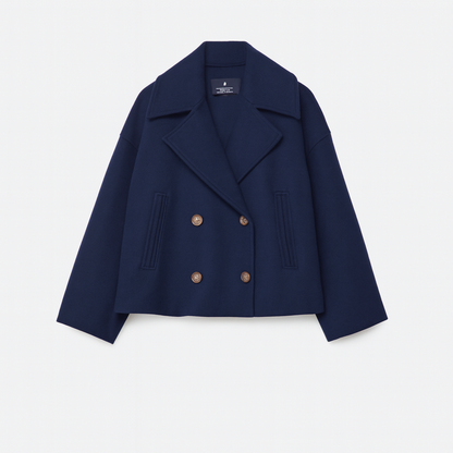 Women’s Double-Breasted Cropped Peacoat