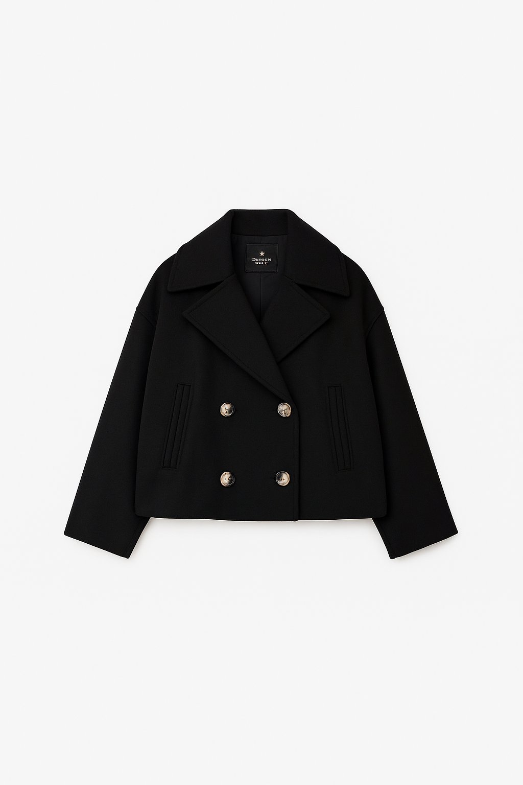 Women’s Double-Breasted Cropped Peacoat
