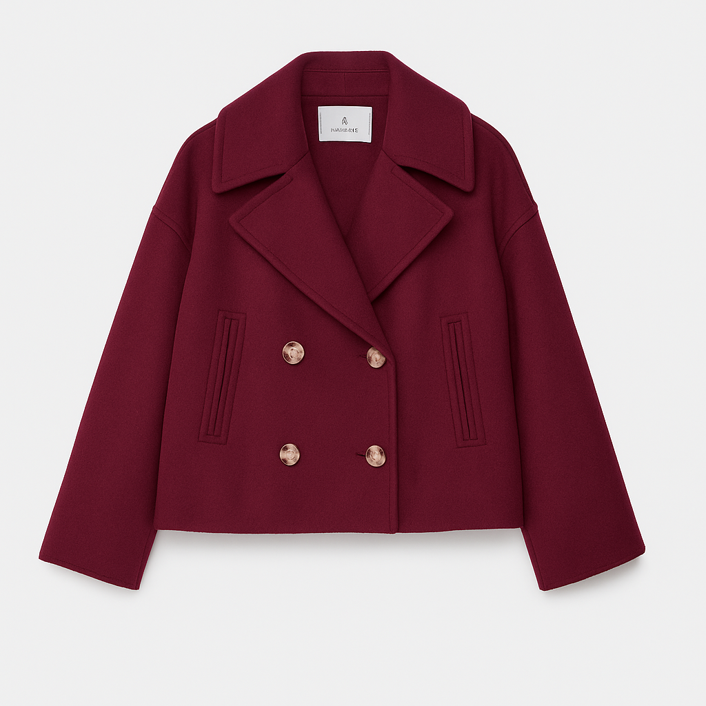 Women’s Double-Breasted Cropped Peacoat