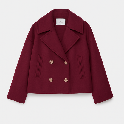 Women’s Double-Breasted Cropped Peacoat