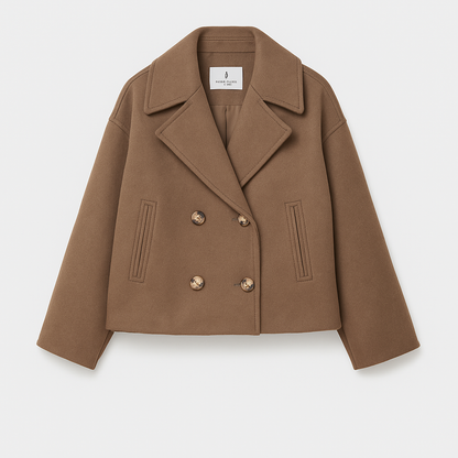 Women’s Double-Breasted Cropped Peacoat