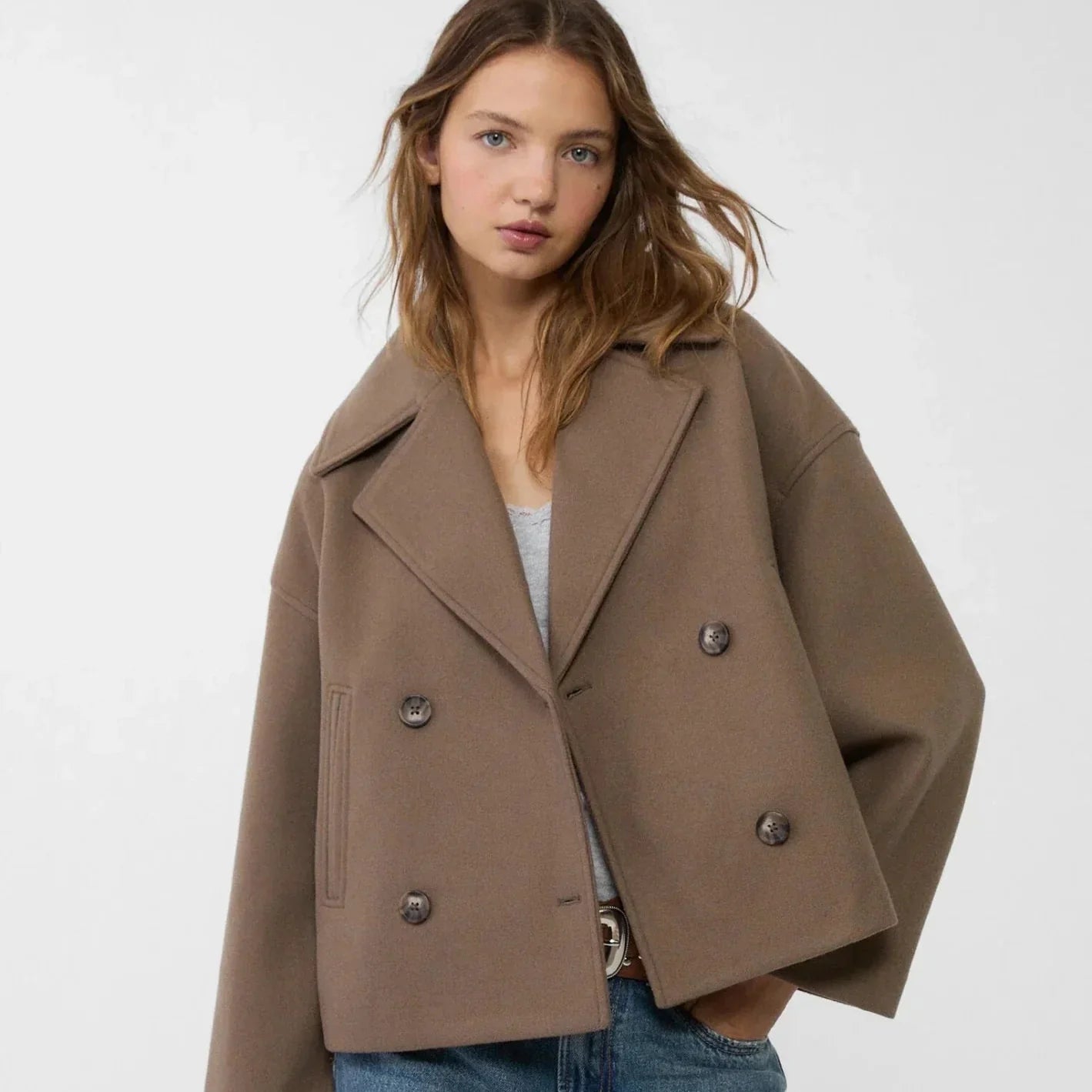 Classic Fit Double Button Lady Jacket