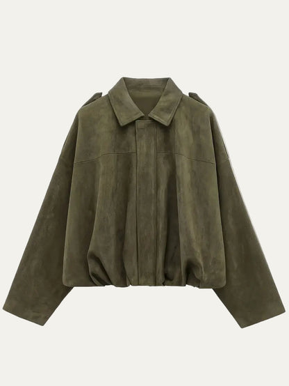 Women’s Oversized Cropped Bomber Jacket