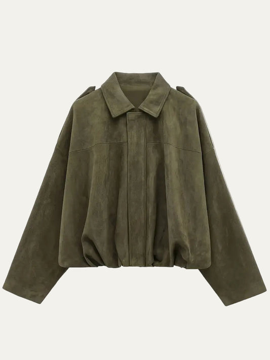 Women’s Oversized Cropped Bomber Jacket