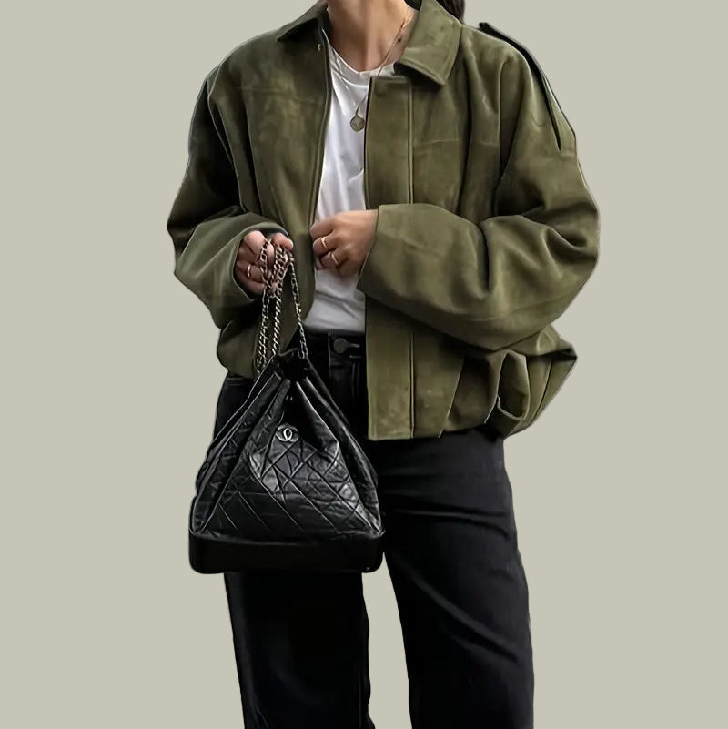 Women’s Oversized Cropped Bomber Jacket