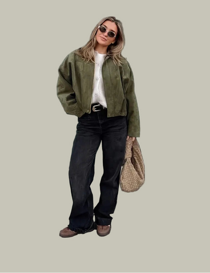 Women’s Oversized Cropped Bomber Jacket