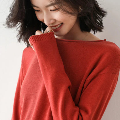 Women’s Relaxed Boat Neck Knit Top