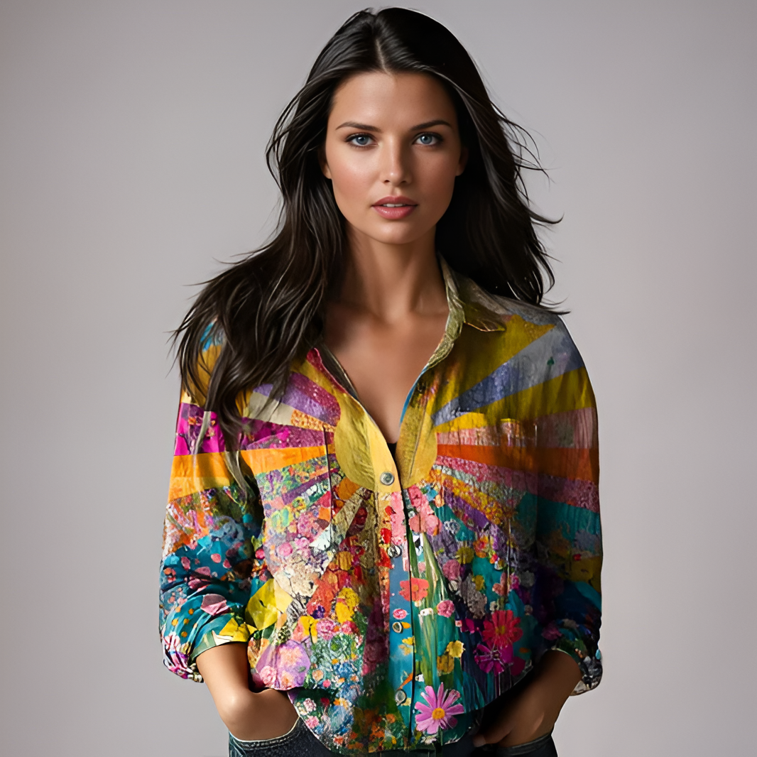 Bright Floral Women's Relaxed Fit Blouse - BritishElegance