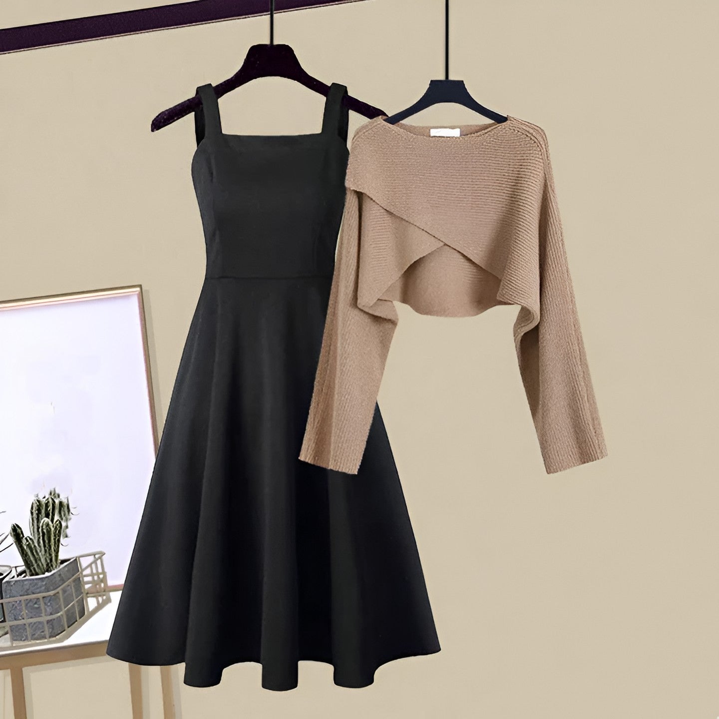 Ladies Cozy Knit Dress Outfit Set - BritishElegance
