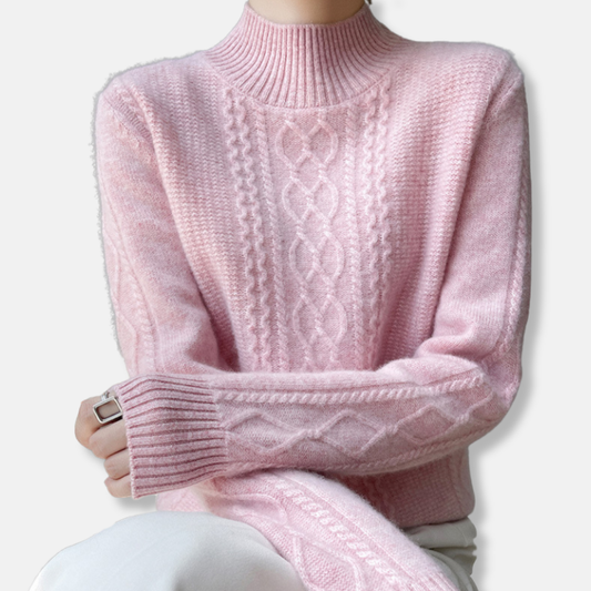 Women’s Cable-Knit Mock Turtleneck Sweater