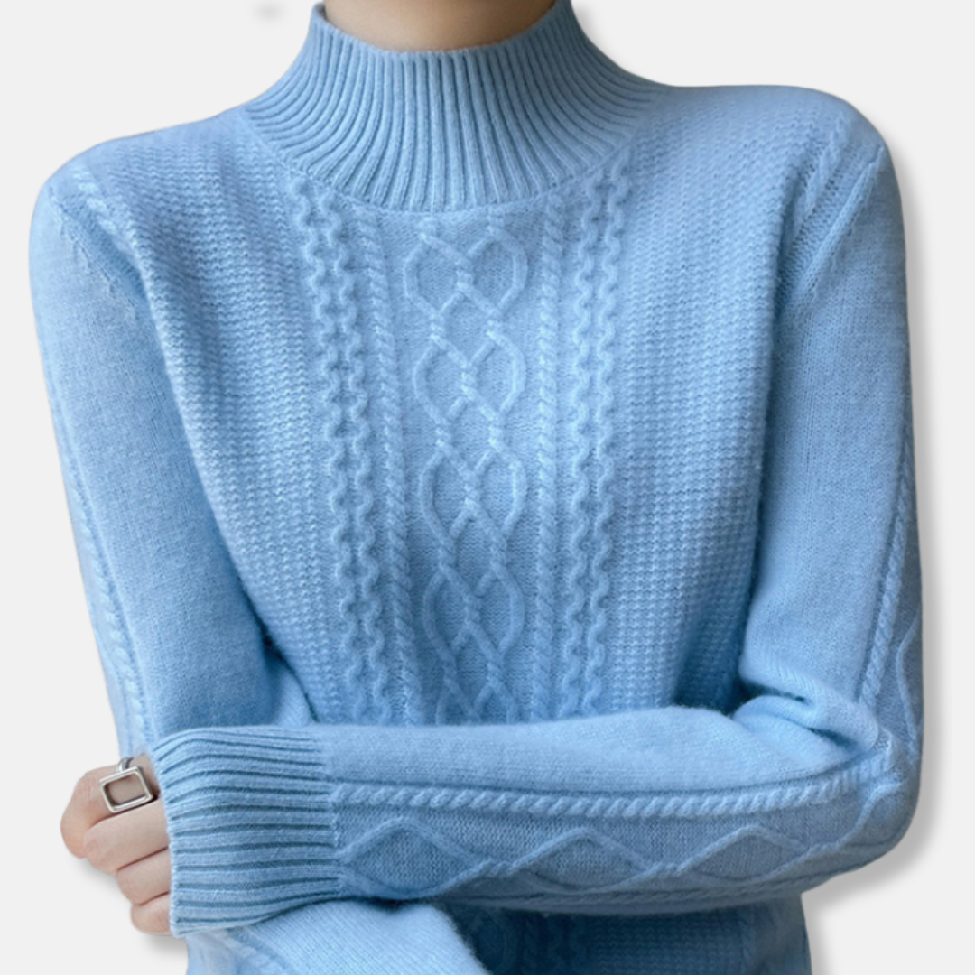 Women’s Cable-Knit Mock Turtleneck Sweater