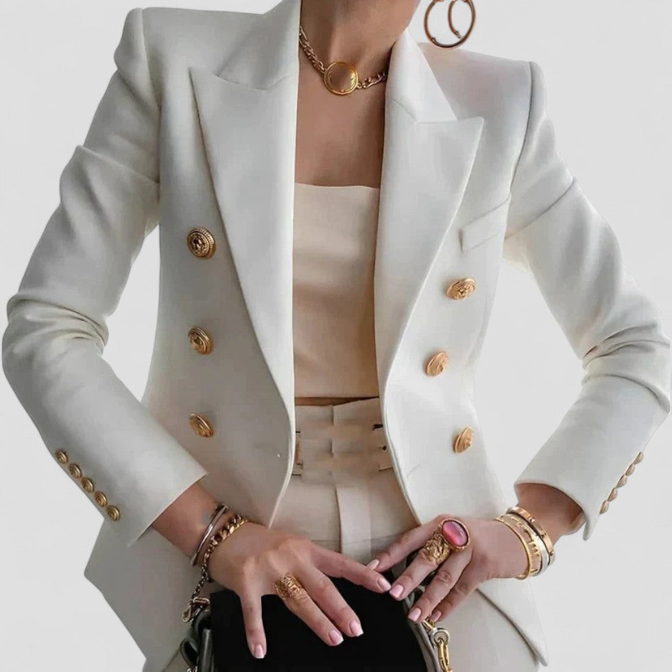 Women’s Elegant Double-Breasted Short Blazer