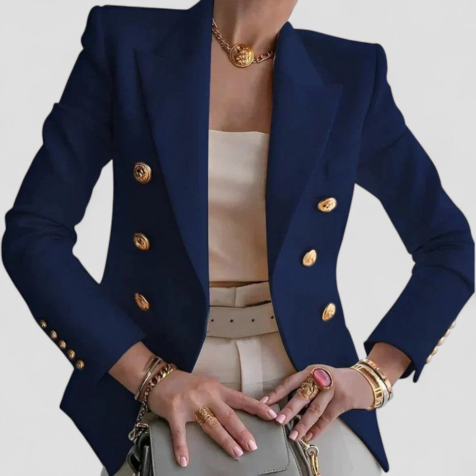 Women’s Elegant Double-Breasted Short Blazer