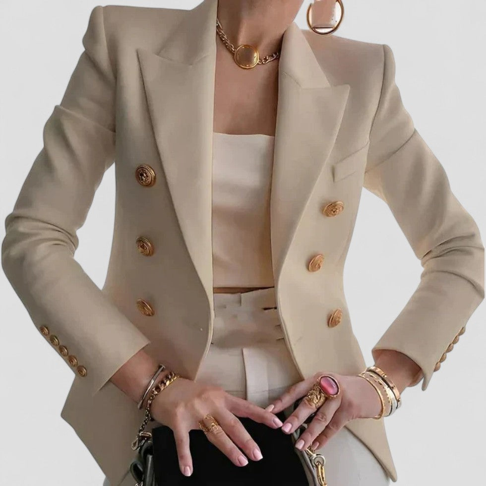 Women’s Elegant Double-Breasted Short Blazer