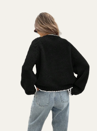 Women’s Scalloped Bow-Tie Cropped Cardigan