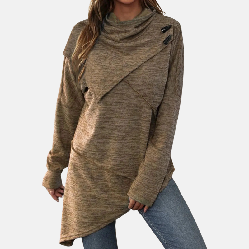 Women’s Asymmetrical Cowl-Neck Tunic