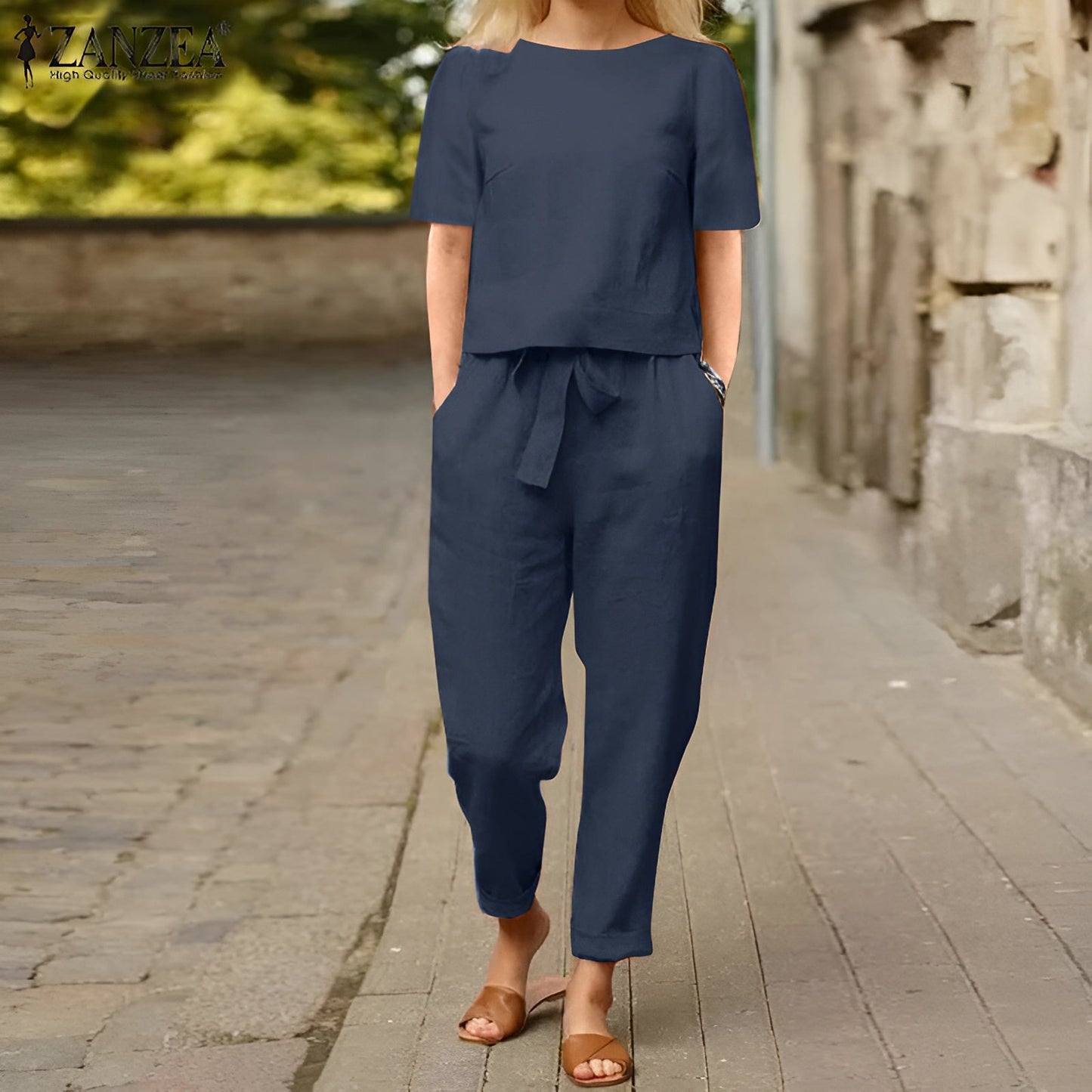 Ladies Summer Linen Pantsuit
