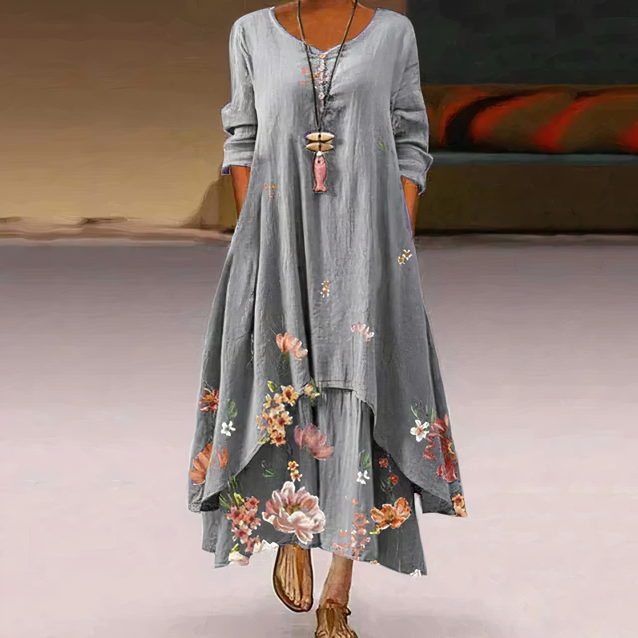 Ladies Floral Fit Dress
