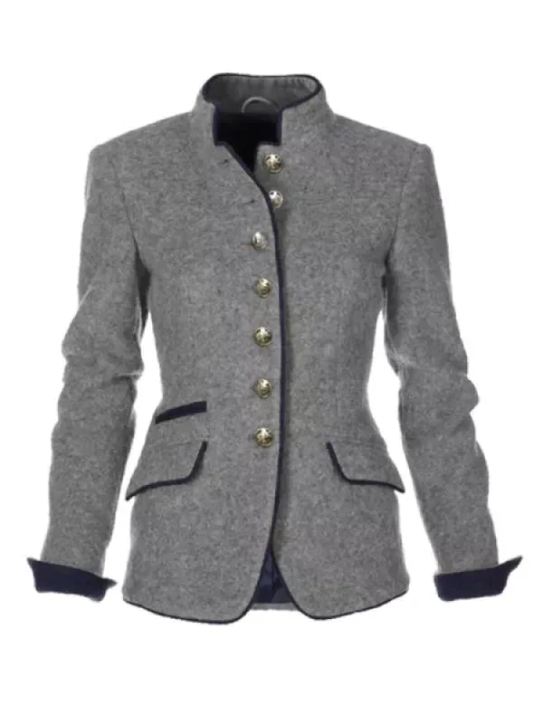 Meody | Women's Vintage Buttoned High Collar Winter Jacket