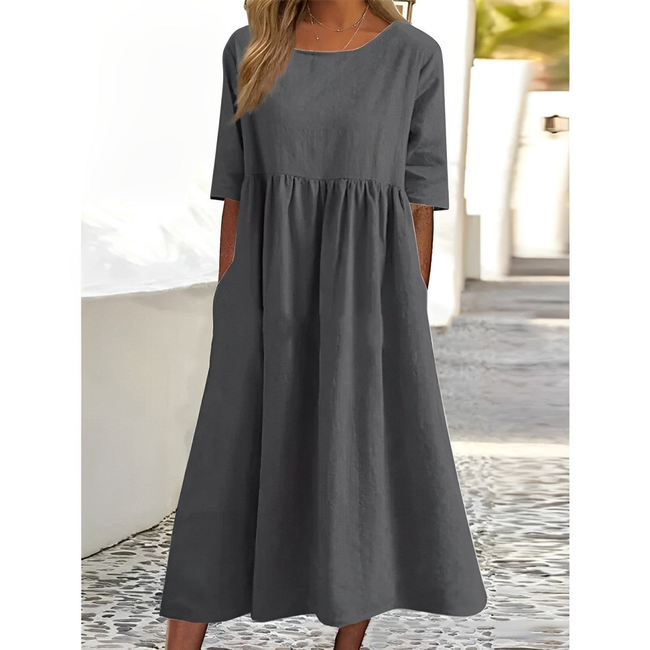 Simple A-Line Knee Length Dress