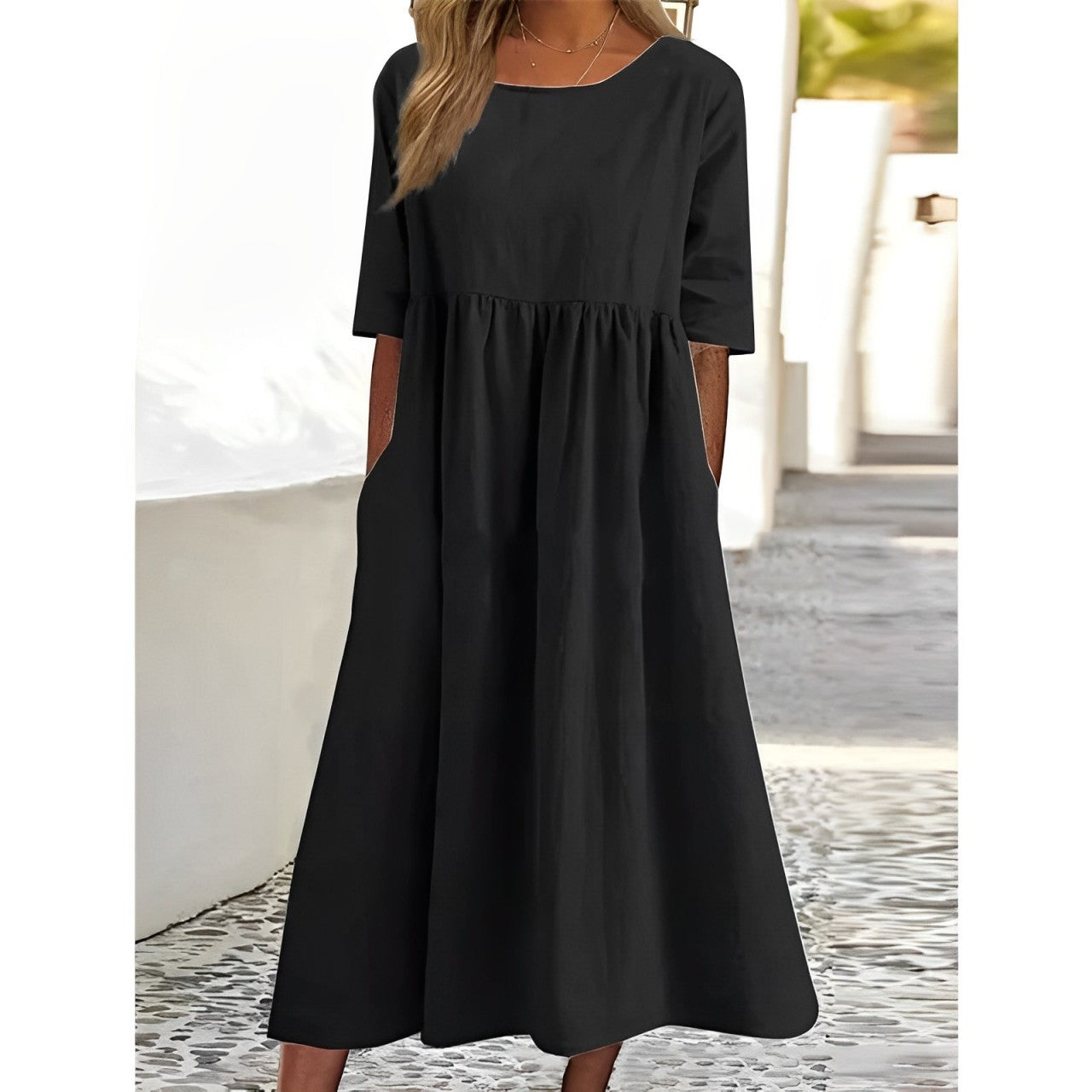 Simple A-Line Knee Length Dress